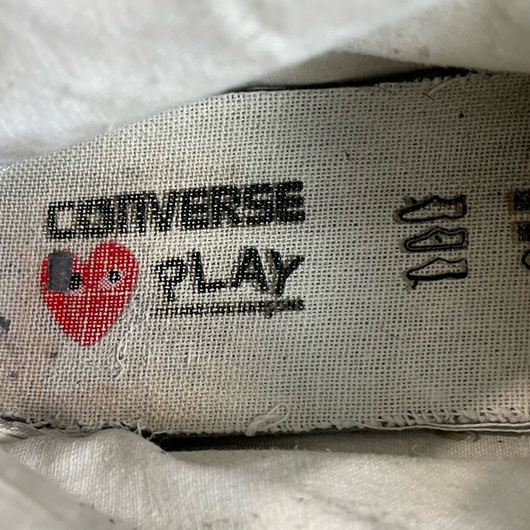 Men's CONVERSE Play COMME DES GARCONS All Star HIGH TOP Chuck Taylor SNEAKERS 10 - Picture 6 of 7